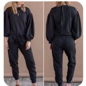 Ulla Johnson Black Puff Sleeve Jumpsuit